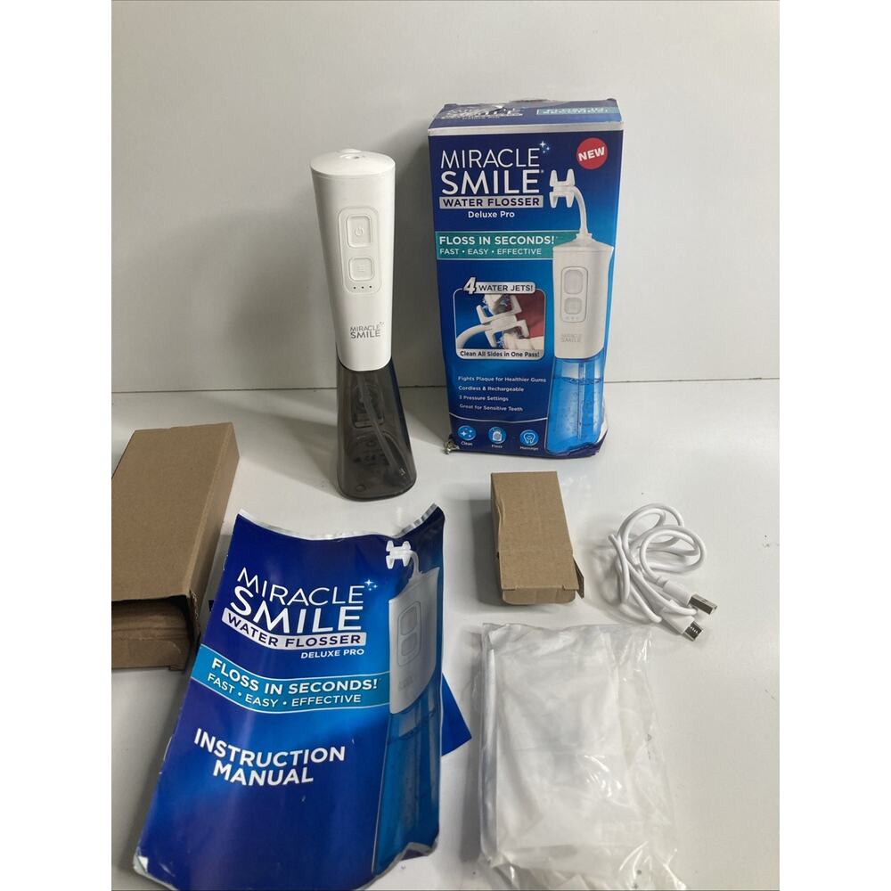 🔥Ontel Miracle Smile Water Flosser Deluxe Pro - 4 Flossing Water Jets, Cordless